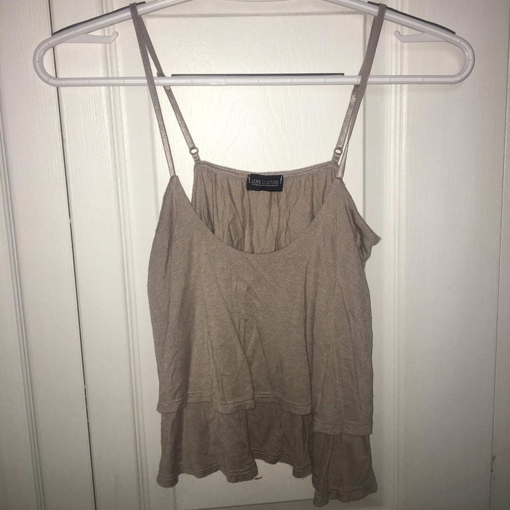 Tan layer crop top